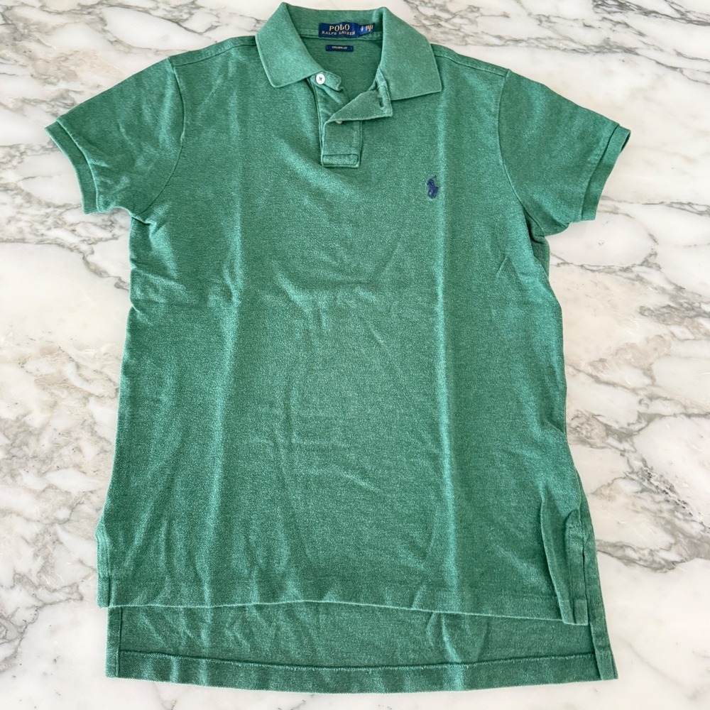 POLO Ralph Lauren Polo Shirt Mens Green ‎ 100%  Cotton, Size Small